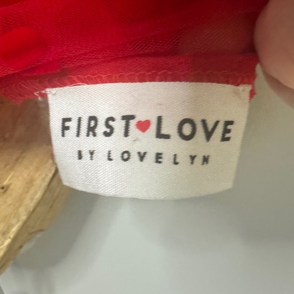 First Love Red Sheer Polka Dot Blouse - Picture 7 of 8